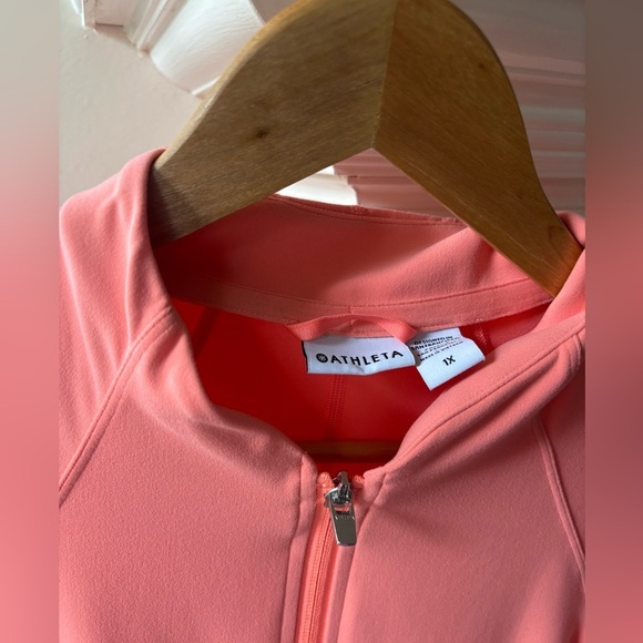 ATHLETA | coral active wear zip up | size 1x - Picture 6 of 6